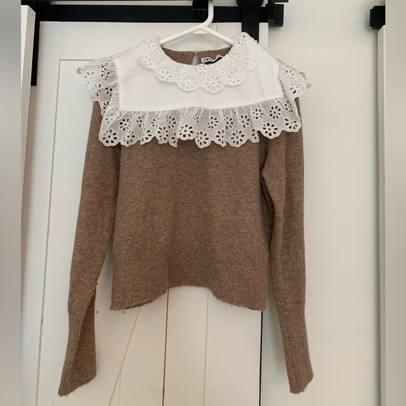 Zara Peter Pan Collar Sweater (L) - Picture 1 of 5